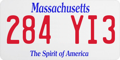 MA license plate 284YI3