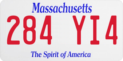 MA license plate 284YI4