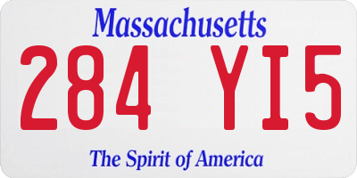 MA license plate 284YI5