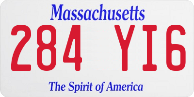 MA license plate 284YI6