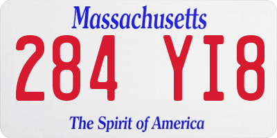 MA license plate 284YI8
