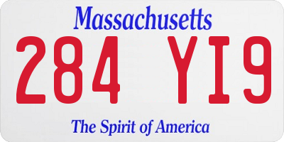 MA license plate 284YI9