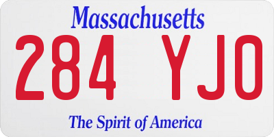 MA license plate 284YJ0