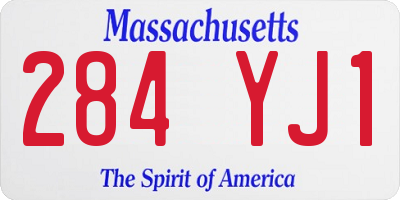 MA license plate 284YJ1