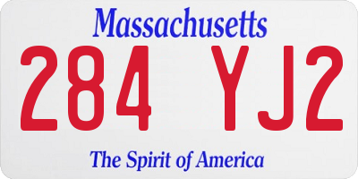 MA license plate 284YJ2