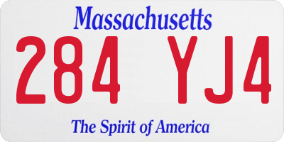 MA license plate 284YJ4