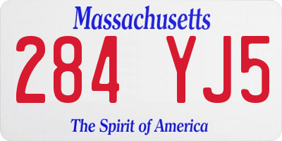 MA license plate 284YJ5