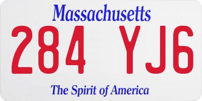 MA license plate 284YJ6