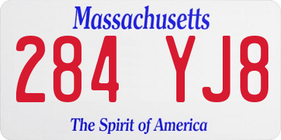 MA license plate 284YJ8