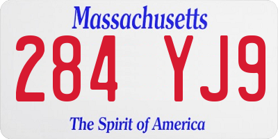MA license plate 284YJ9