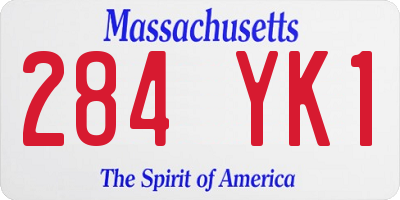 MA license plate 284YK1