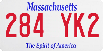 MA license plate 284YK2