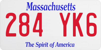 MA license plate 284YK6