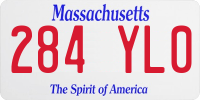 MA license plate 284YL0