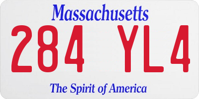 MA license plate 284YL4