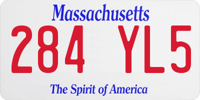 MA license plate 284YL5