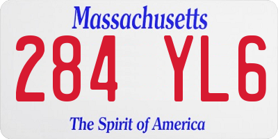 MA license plate 284YL6