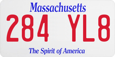 MA license plate 284YL8