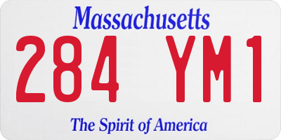 MA license plate 284YM1