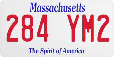 MA license plate 284YM2