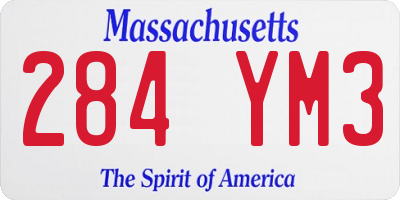 MA license plate 284YM3