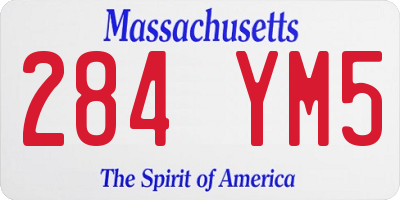 MA license plate 284YM5