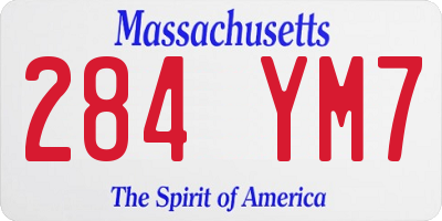 MA license plate 284YM7