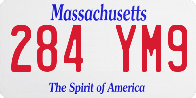 MA license plate 284YM9