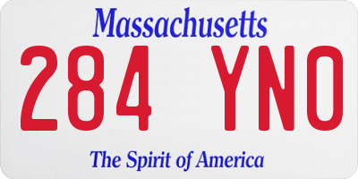 MA license plate 284YN0