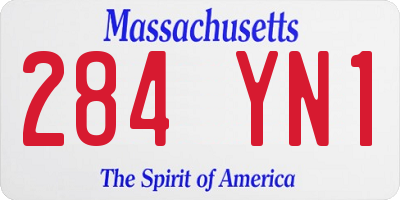 MA license plate 284YN1