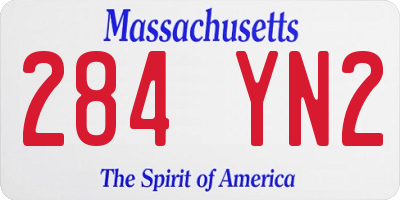 MA license plate 284YN2