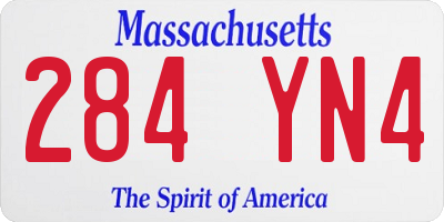 MA license plate 284YN4