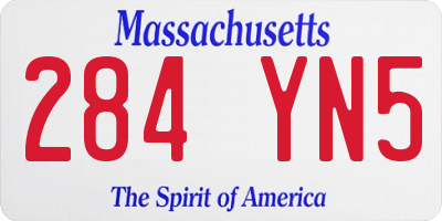 MA license plate 284YN5