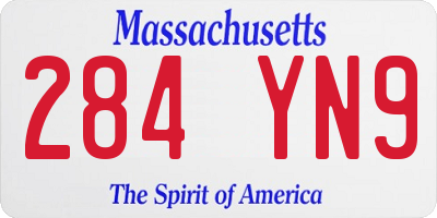 MA license plate 284YN9