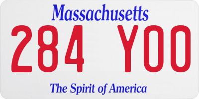 MA license plate 284YO0