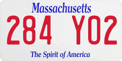 MA license plate 284YO2