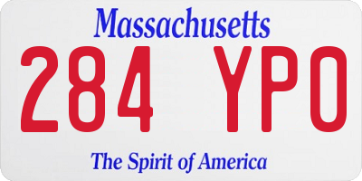 MA license plate 284YP0