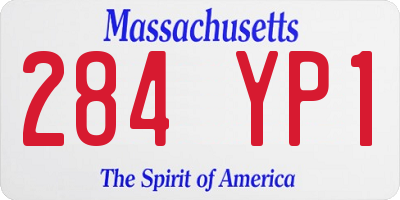 MA license plate 284YP1