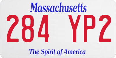 MA license plate 284YP2