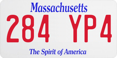 MA license plate 284YP4