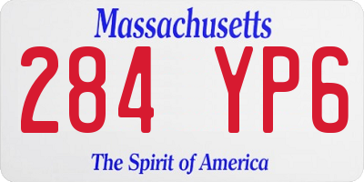 MA license plate 284YP6