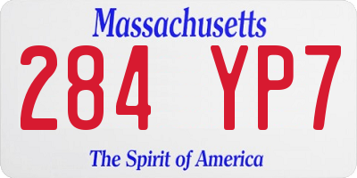 MA license plate 284YP7