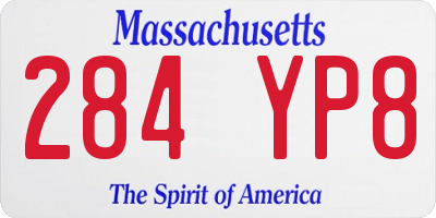 MA license plate 284YP8