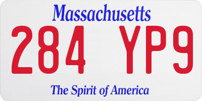 MA license plate 284YP9