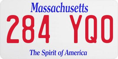 MA license plate 284YQ0