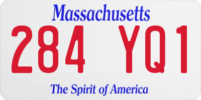 MA license plate 284YQ1