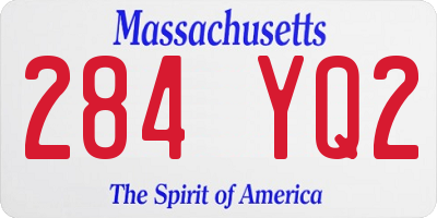 MA license plate 284YQ2