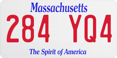MA license plate 284YQ4