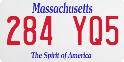 MA license plate 284YQ5