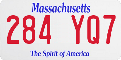 MA license plate 284YQ7